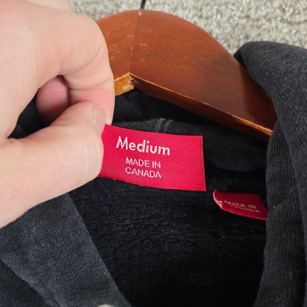 Supreme Stop Crying Graphic Hoodie‎ Black Mens Medium Pullover Sweatshirt Heavy - Picture 10 of 12
